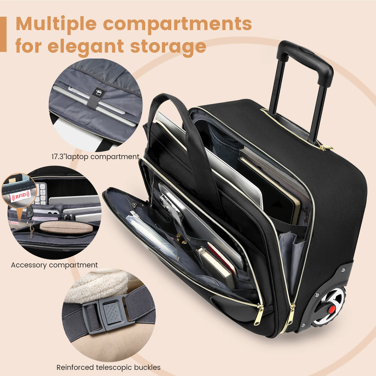 18-Inch Rolling Laptop Briefcase - product image 4